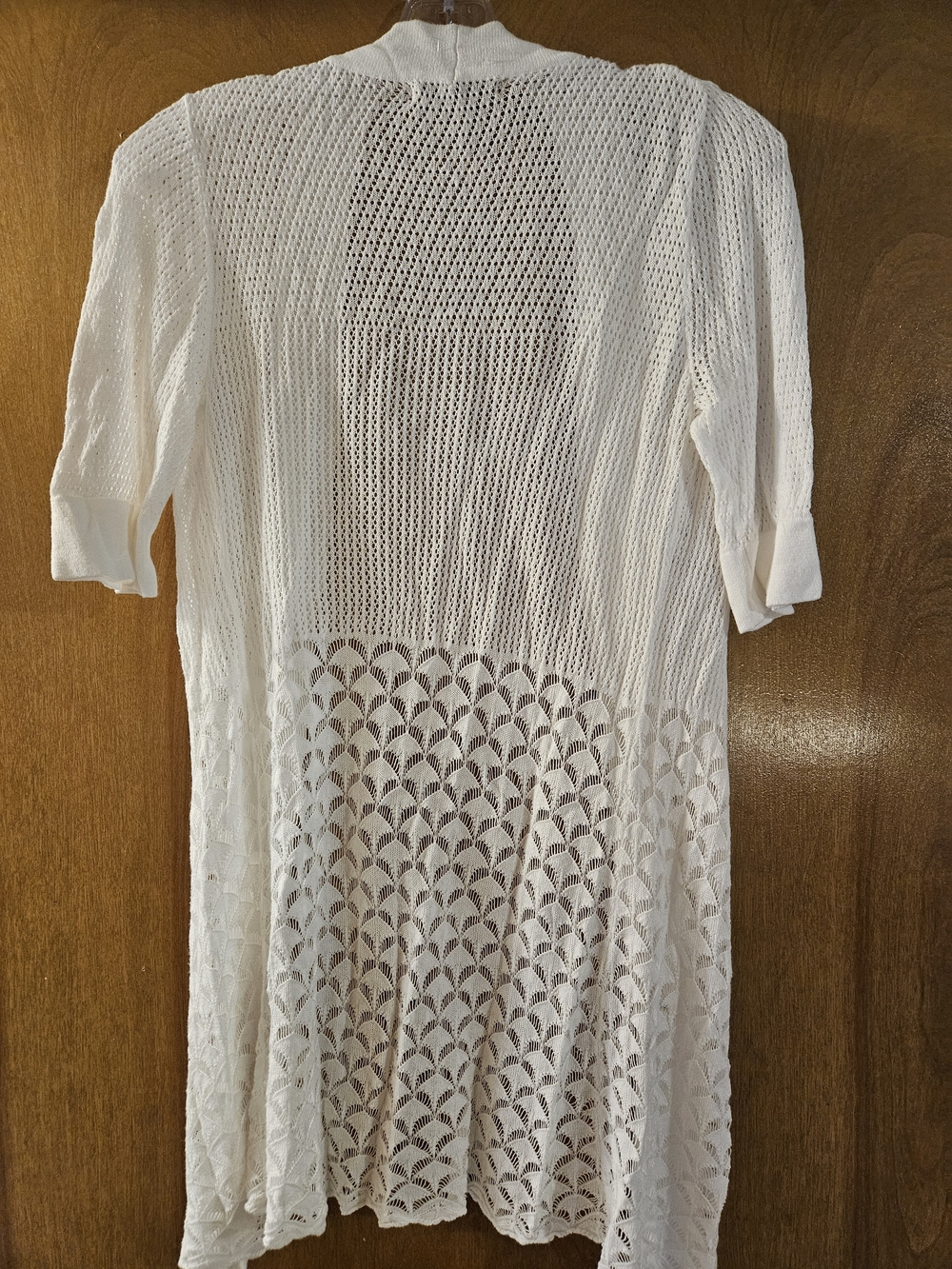 Belldini Cream Open-Weave Crochet Tunic Cardigan - Picture 6 of 6